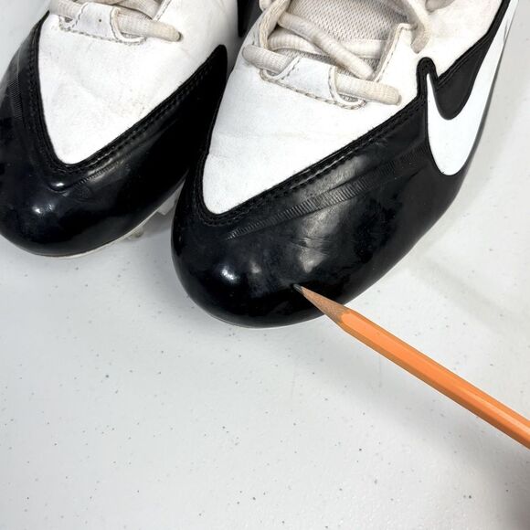 Nike Alpha Strike 3/4 Dual Pull Football Cleats Black & White Performance Sports - Picture 8 of 11